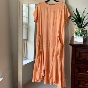 Free People orange flowy maxi dress (XS) ✨